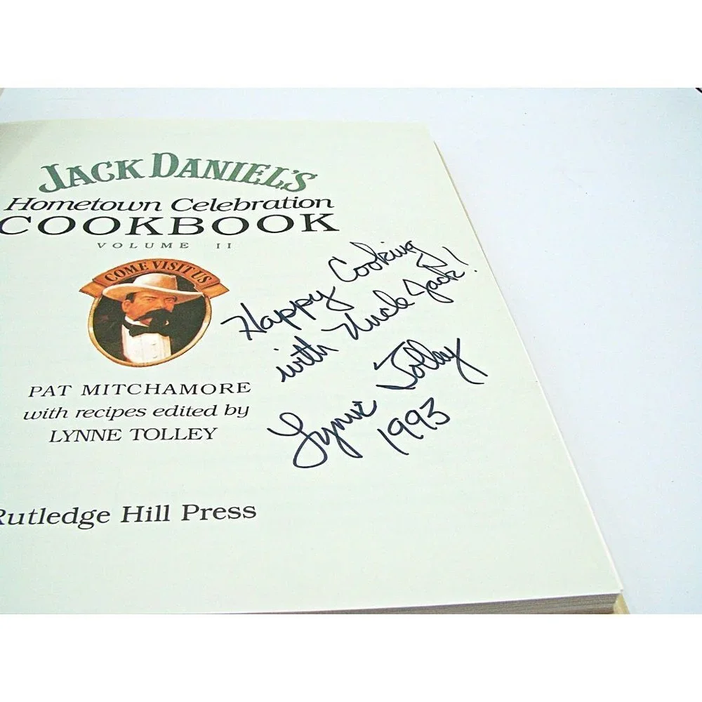 Autographed 1990 Jack Daniels Cookbook Signed Niece Volume II Hardcover Vintage